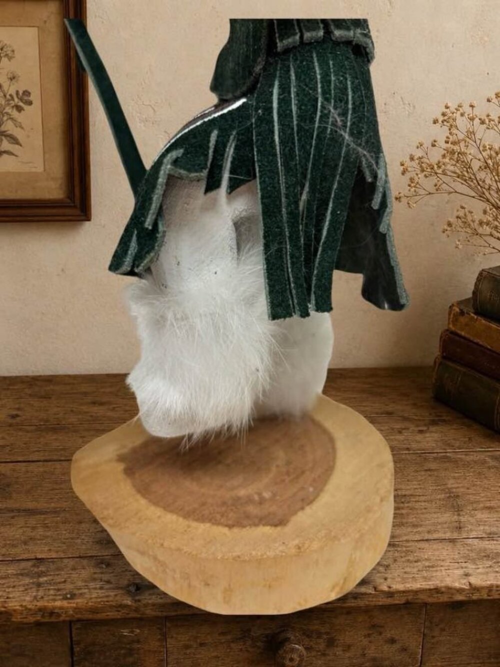 Handmade Native American Kachina Doll Signed Jemez Fur & Painted Wooden Details - Picture 4 of 7